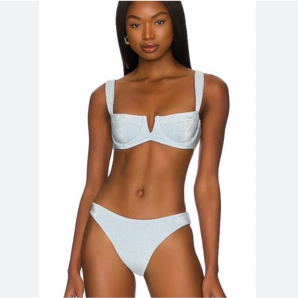 Monday Swimwear Clovelly Top in Powder Blue Shimmer